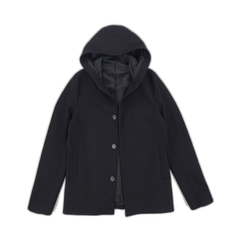 COS Wool Cashmere Hooded Coat Black Quiet Luxury Minimal Modern Indie Tailored